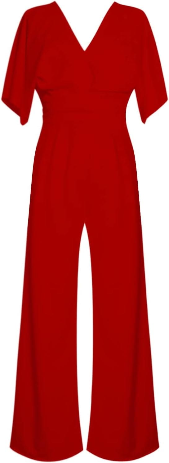 Eleganter V-Ausschnitt-Jumpsuit