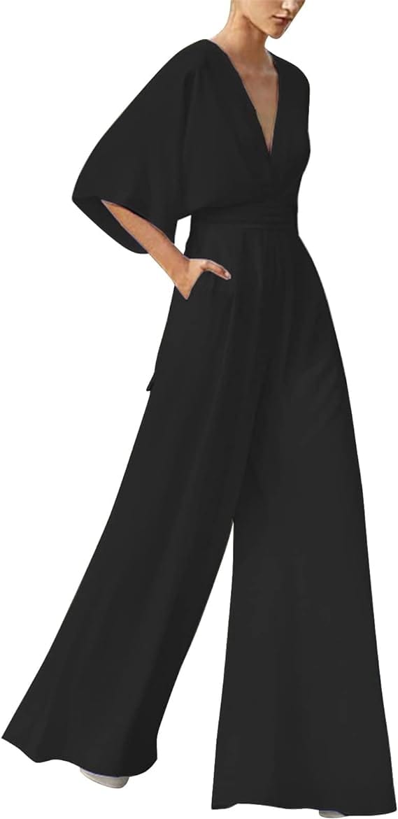 Eleganter V-Ausschnitt-Jumpsuit