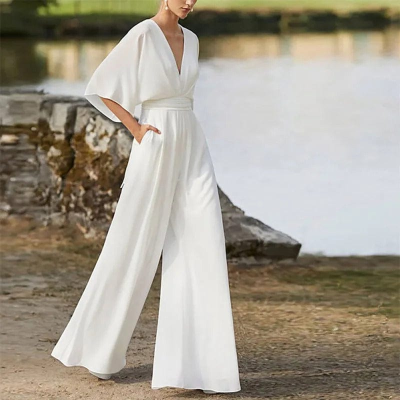 Eleganter V-Ausschnitt-Jumpsuit