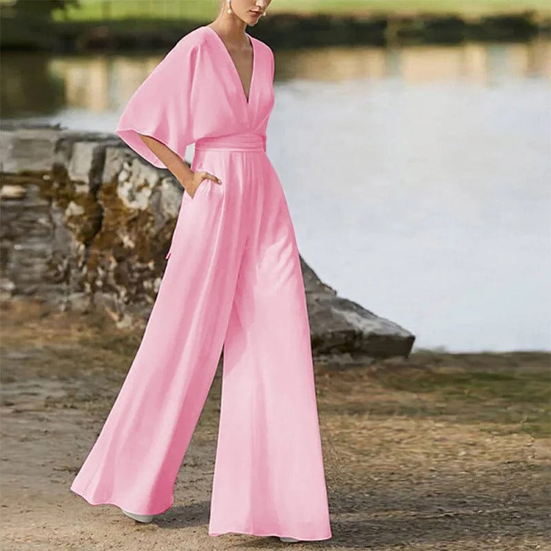 Eleganter V-Ausschnitt-Jumpsuit