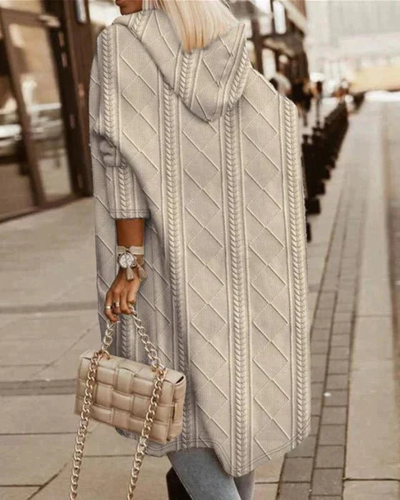 Valenzora – Lange Strickjacke mit Kapuze