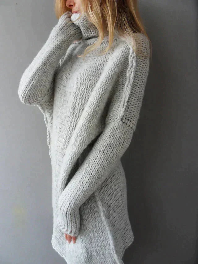 Valenzora - Grey oversized turtleneck sweater