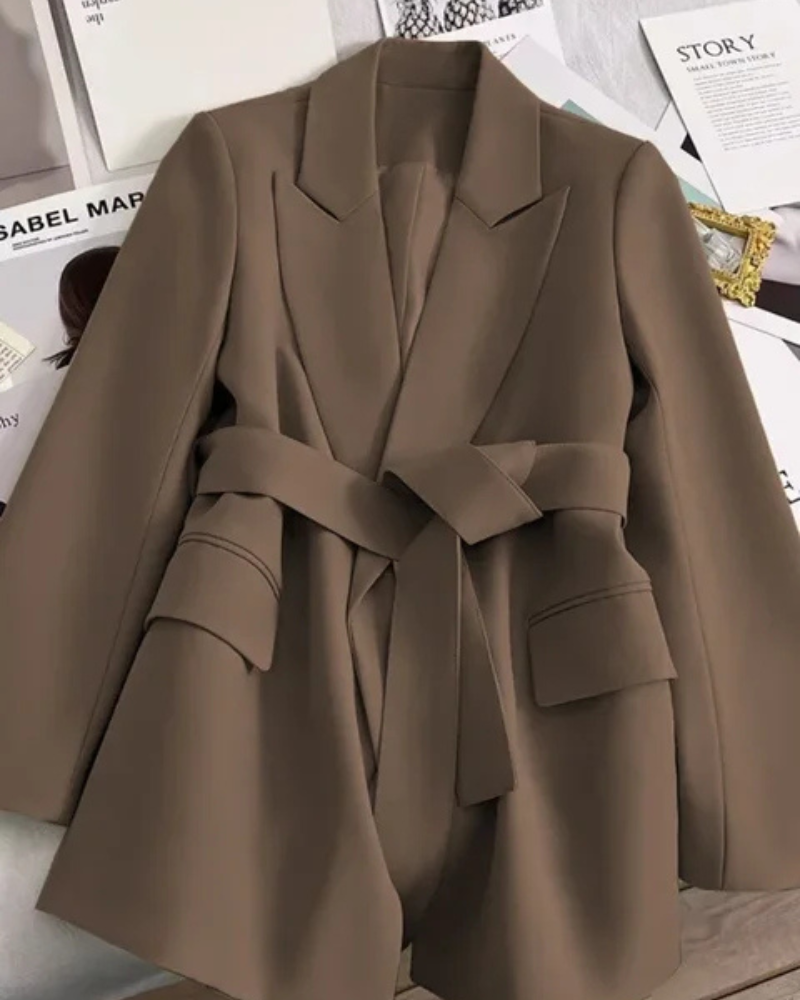 Valenzora | Klassischer Trenchcoat für Damen, schwarze Jacke