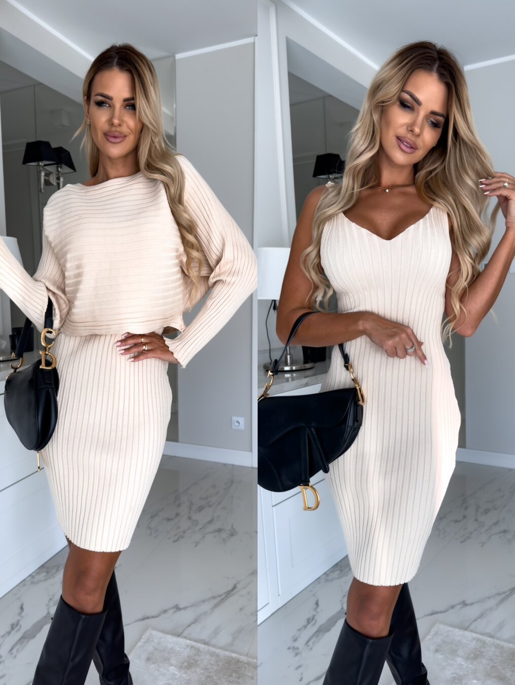 Valenzora – Ärmelloses Kleid mit passendem Pullover