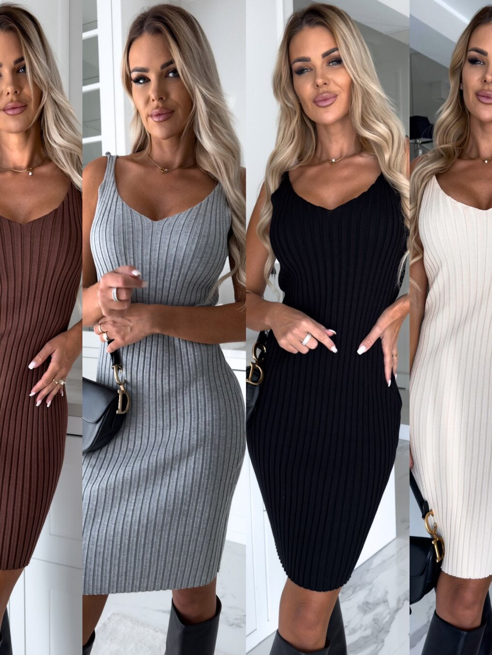 Valenzora – Ärmelloses Kleid mit passendem Pullover