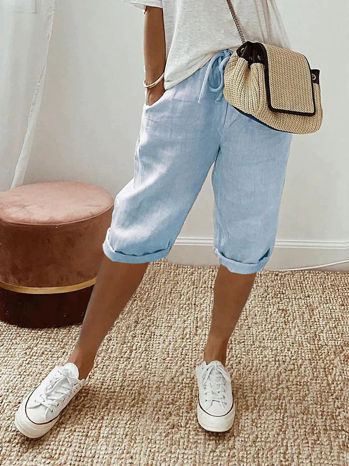 Valenzora | Cotton and linen shorts for women