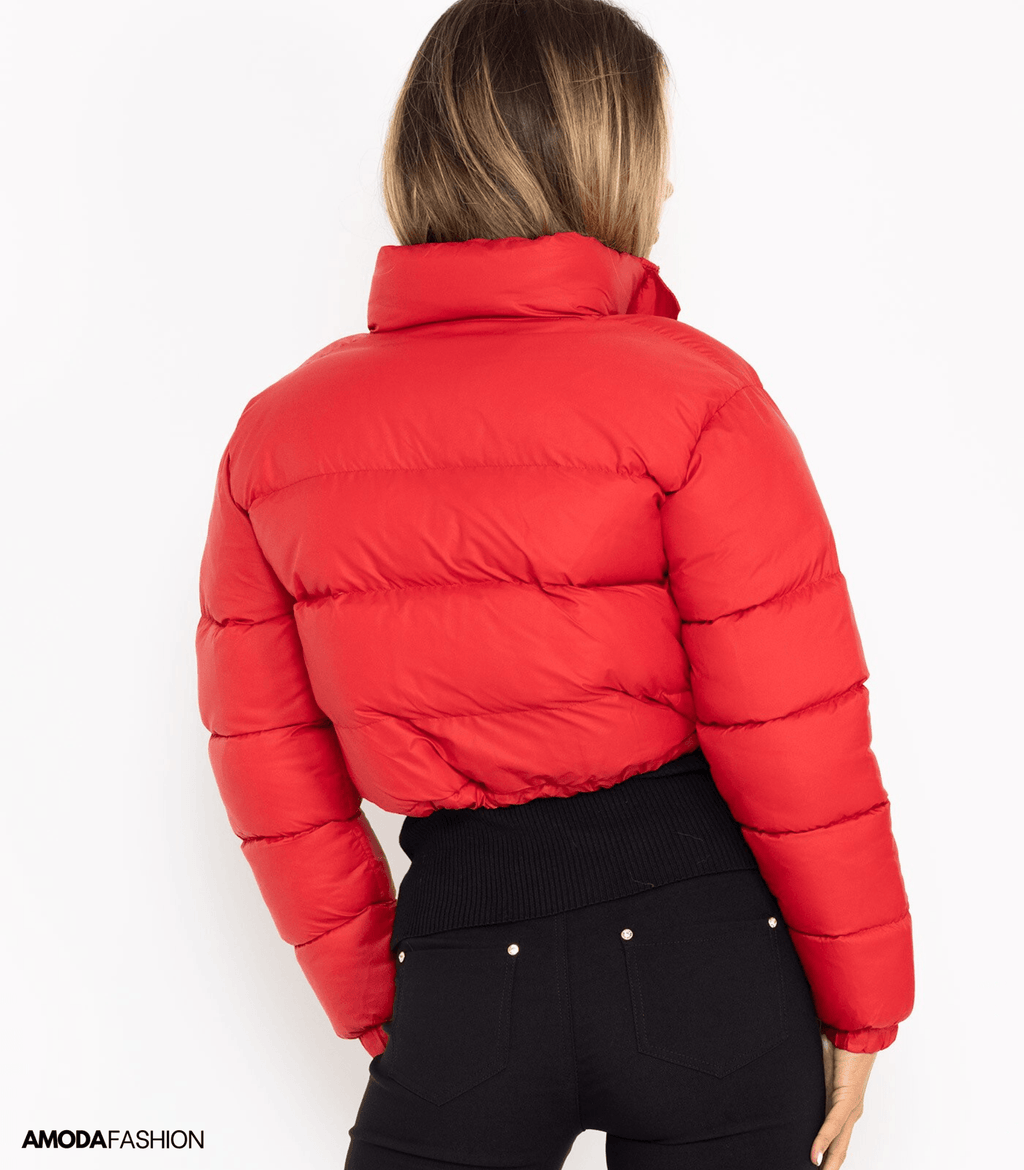 Puffer jacket with drawstring