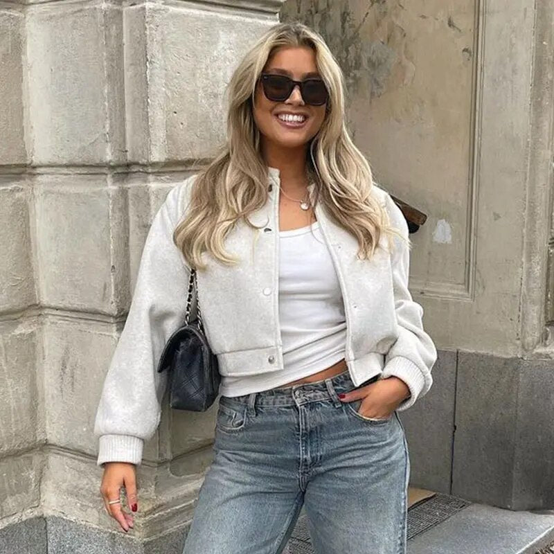 Valenzora - Women's cropped bomber jacket for casual street style