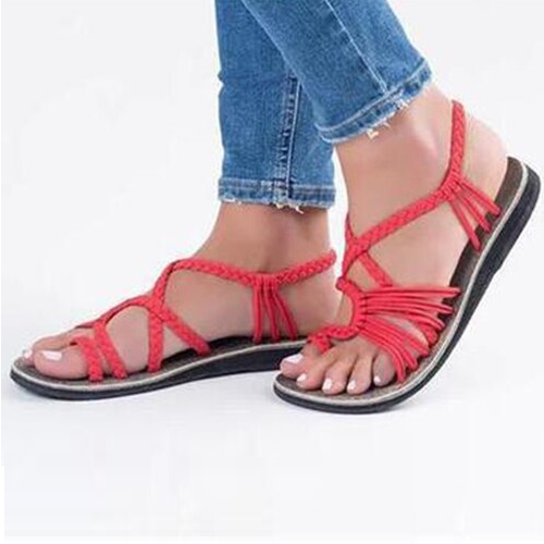 Valenzora | Stylish flat sandals made from palm leaves - Comfortable and chic summer shoes