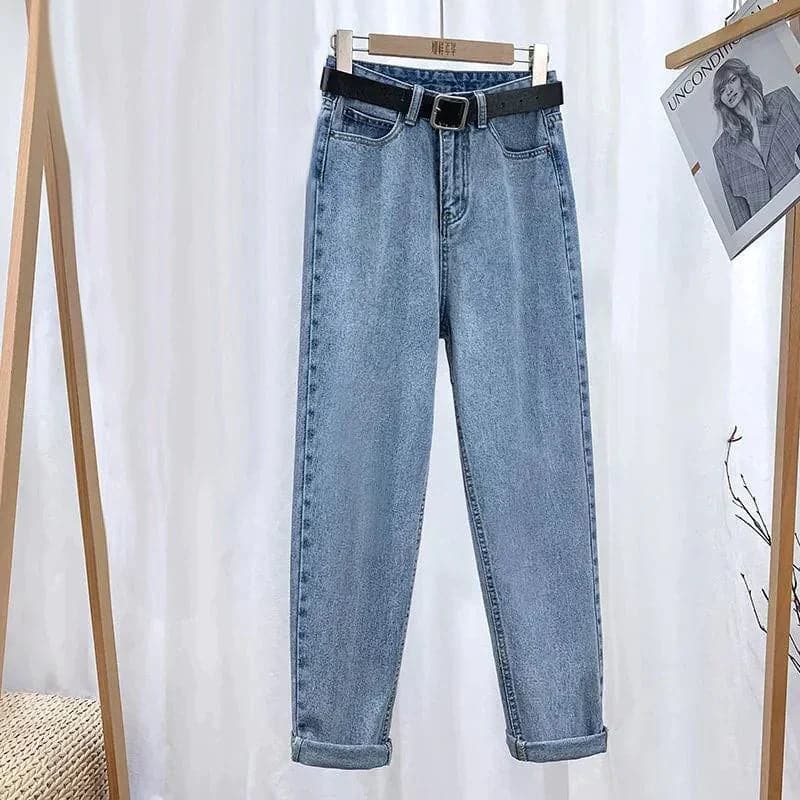 Valenzora | Jeans High Waist Straight Leg Classic 5 Pocket Design Casual Comfort