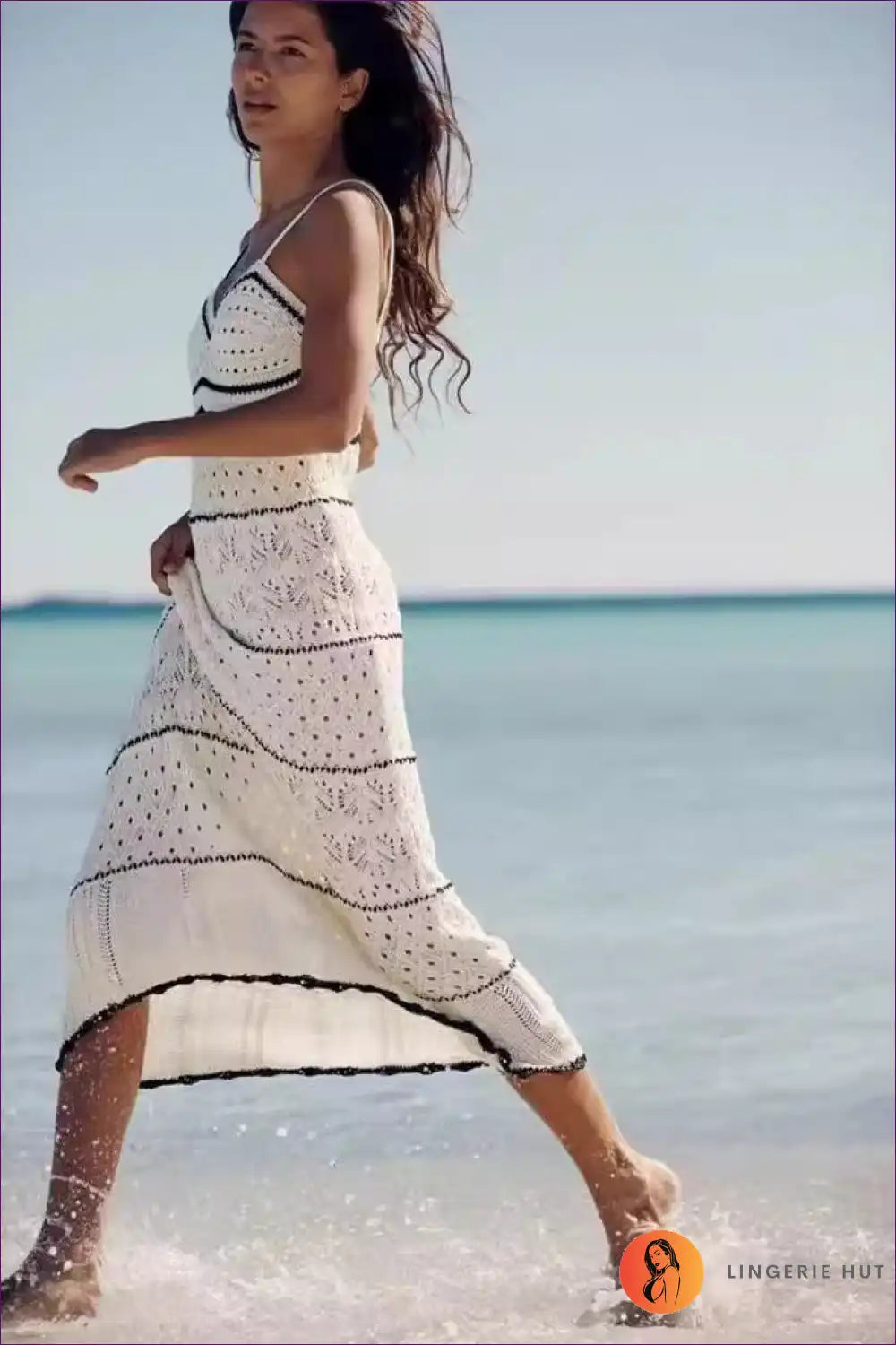 Valenzora | Boho Chevron Midi Dress - Effortless Summer Style