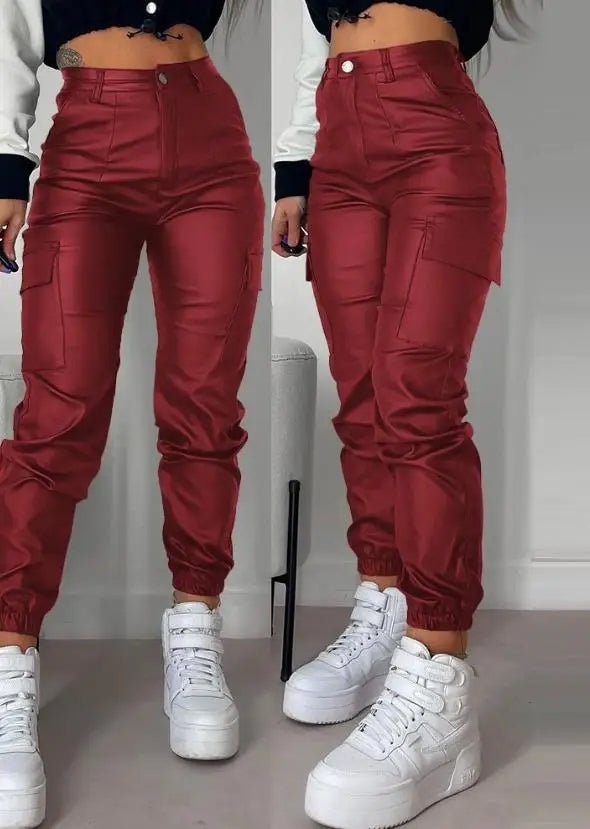 Valenzora | Lightweight faux leather trousers