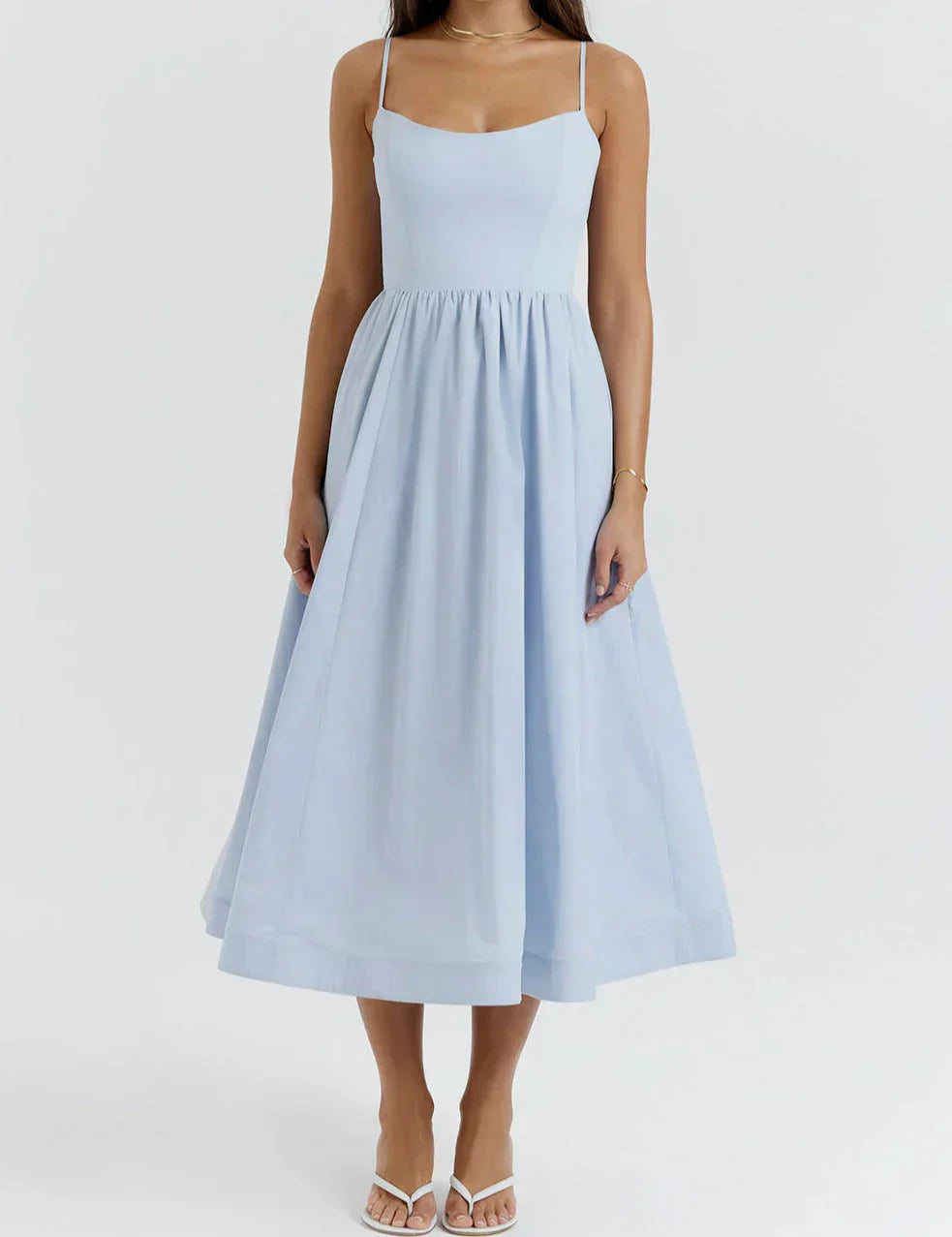 Valenzora | Elegant linen midi dress