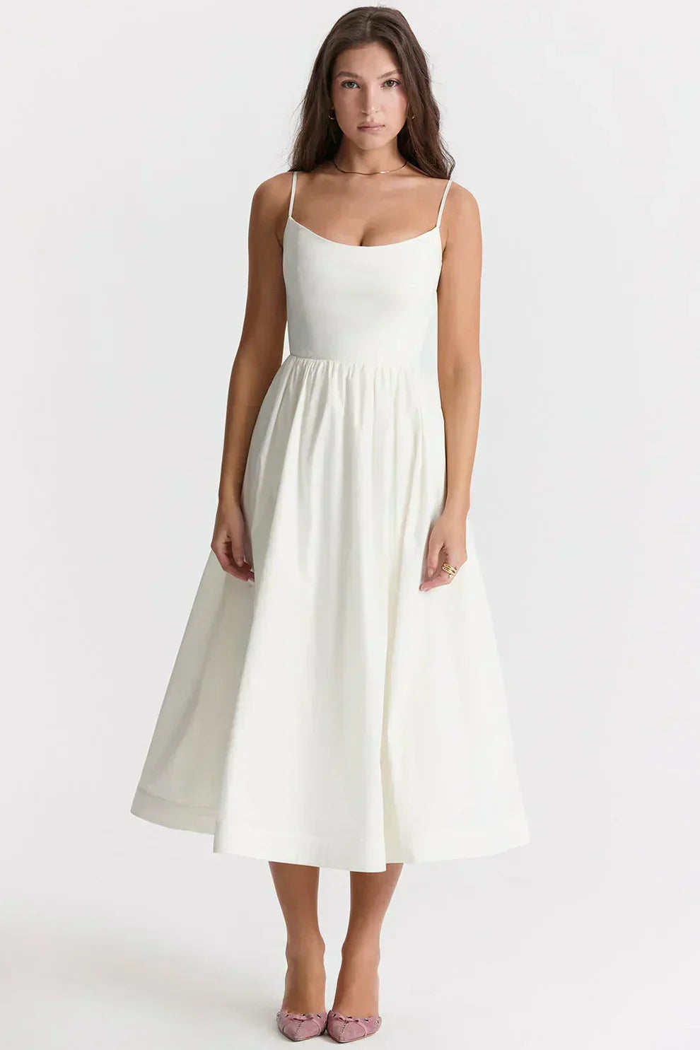 Valenzora | Elegant linen midi dress