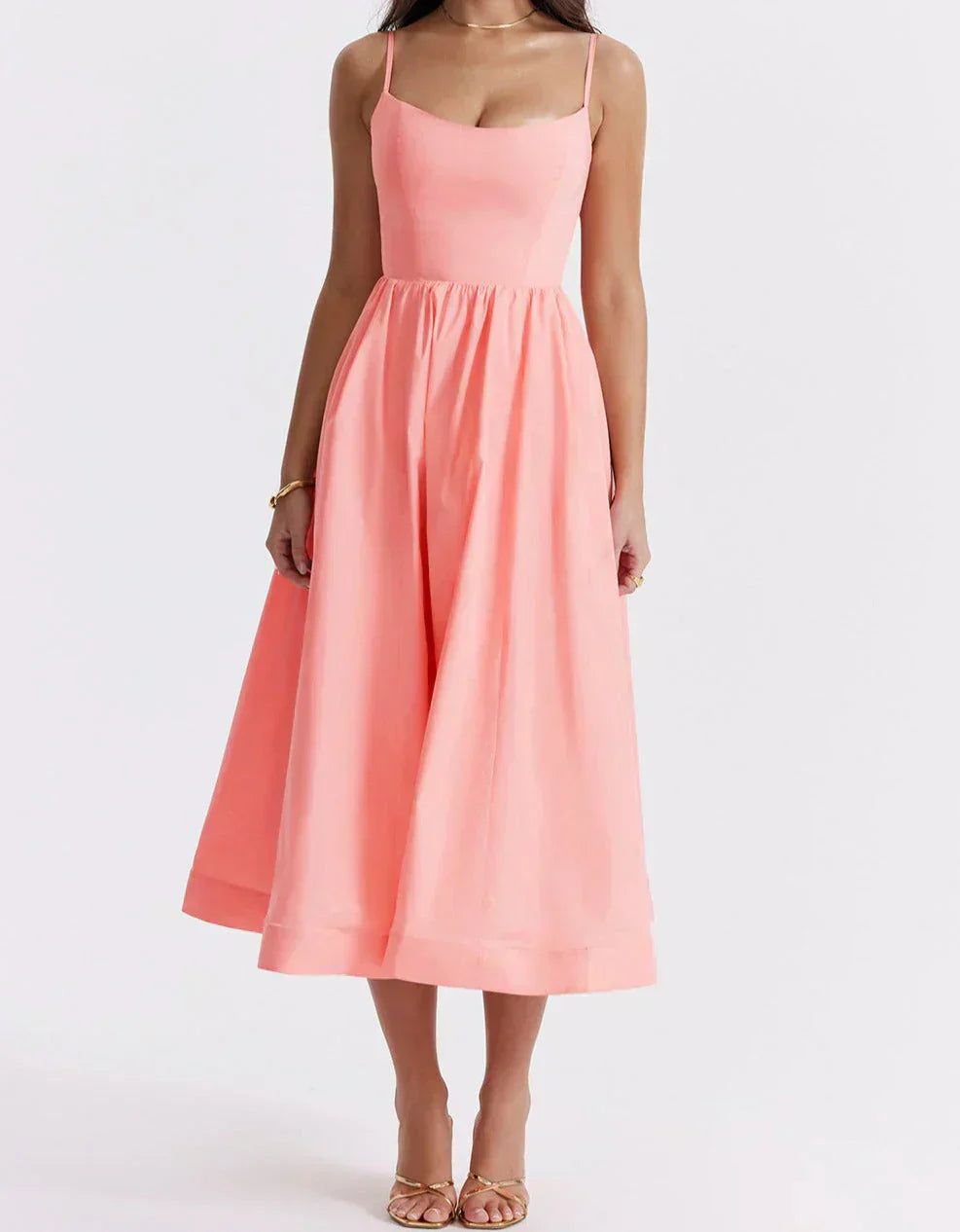Valenzora | Elegant linen midi dress