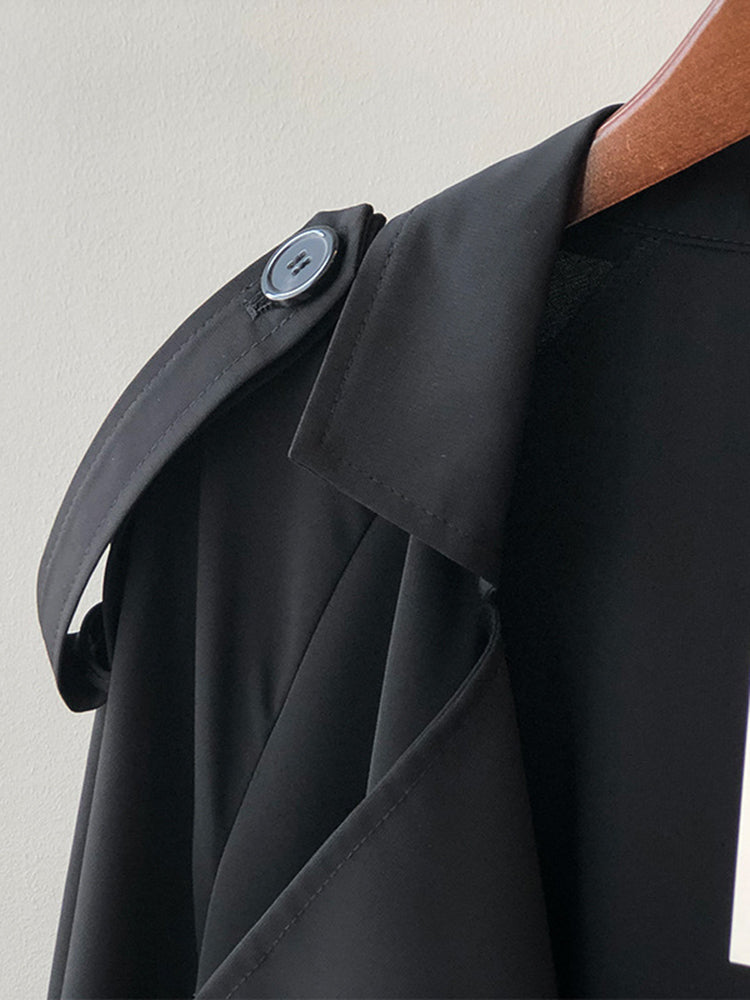 Valenzora | Eleganter langer Trenchcoat-Aktenkoffer mit Gürtel