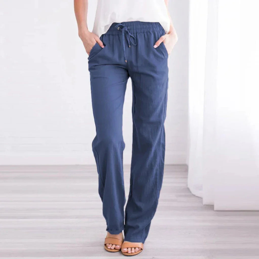 Valenzora | Airy Cotton Linen Trousers for Women