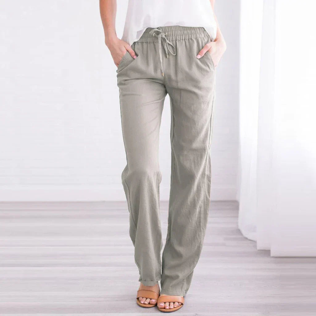 Valenzora | Airy Cotton Linen Trousers for Women