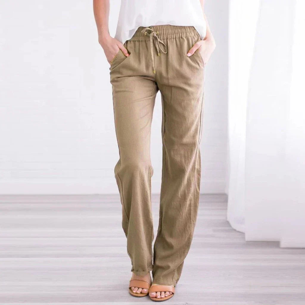 Valenzora | Airy Cotton Linen Trousers for Women