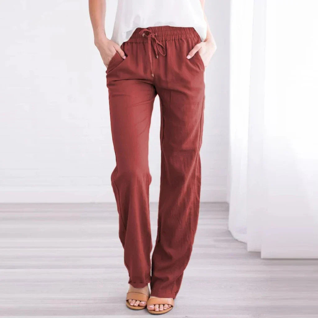Valenzora | Airy Cotton Linen Trousers for Women