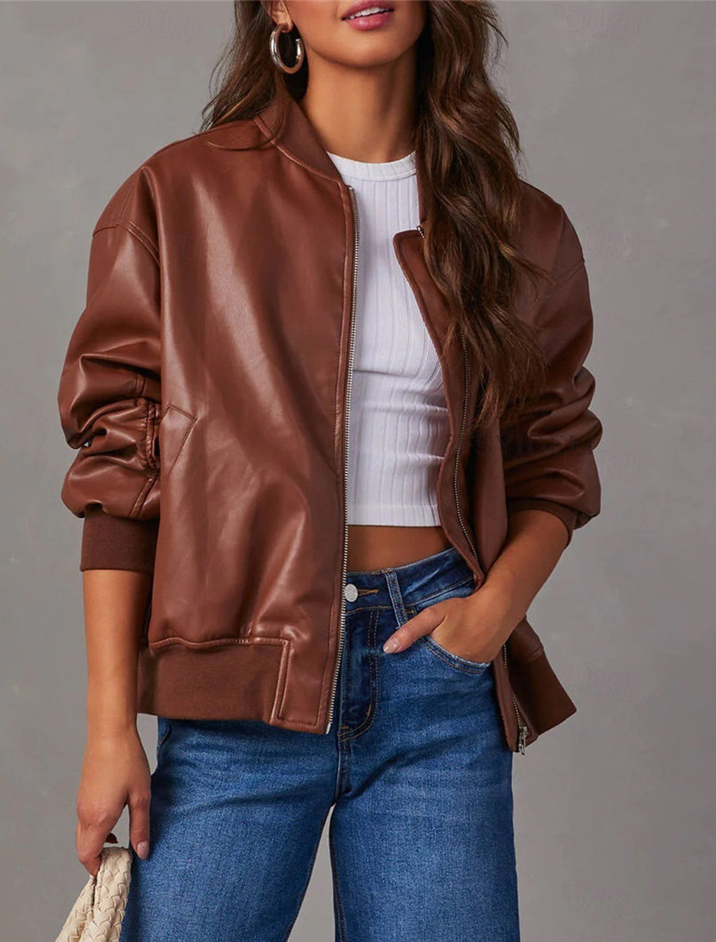 Valenzora | Lockere Lederjacke für Damen