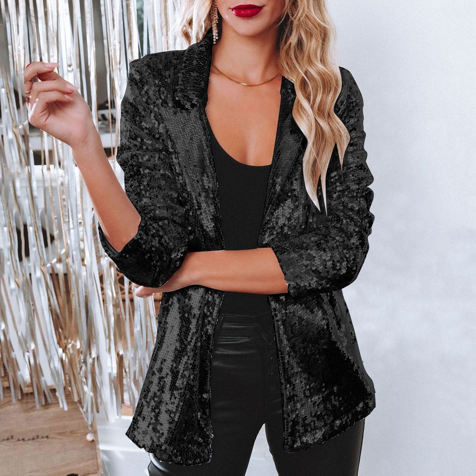 Valenzora | Stylische Winter Chic Glitzer-Blazer für Damen