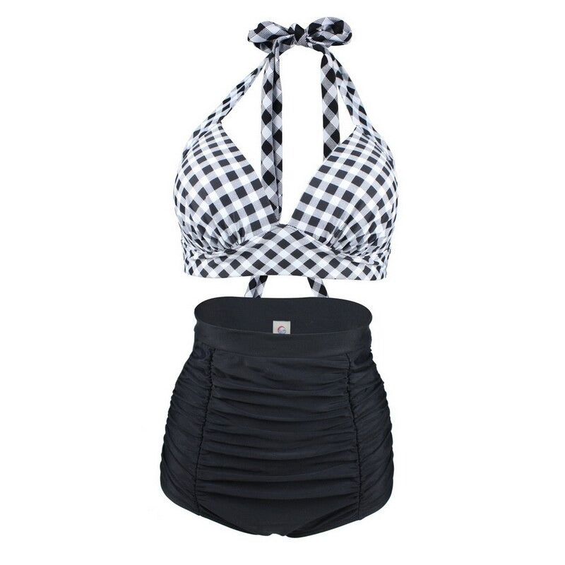 Valenzora | Retro Swimsuit White Black