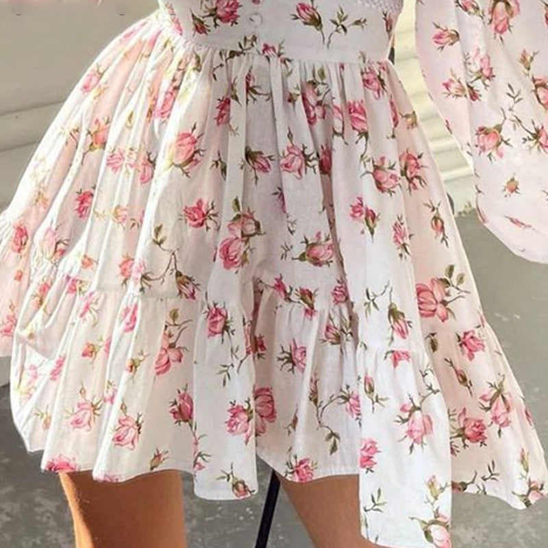 Valenzora | Short floral dress with V-neck