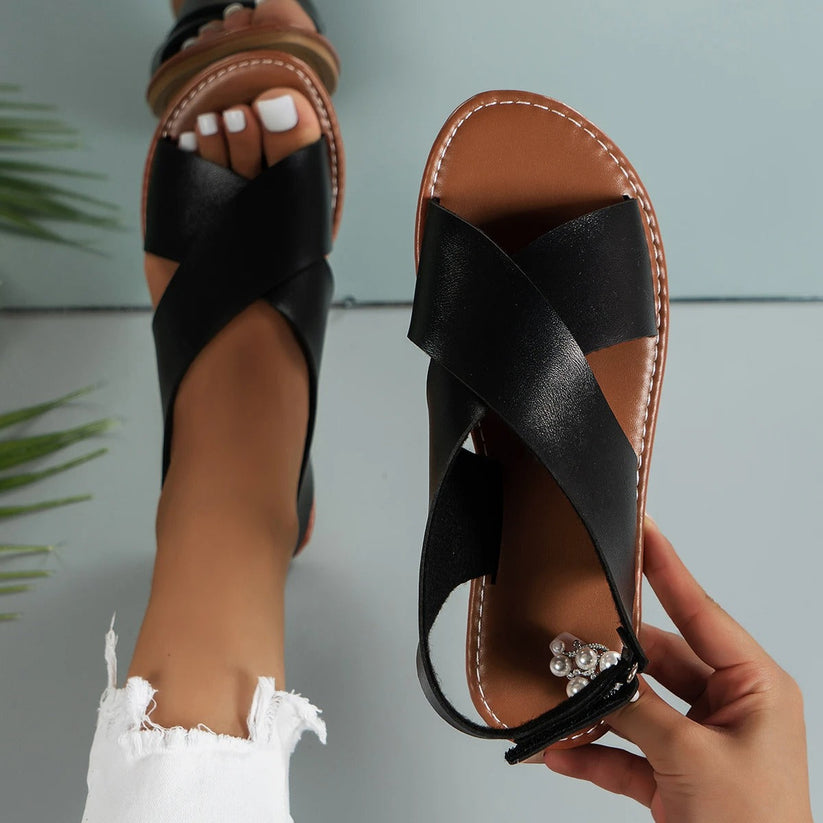 Valenzora | Damen-Ledersandalen mit Schnalle