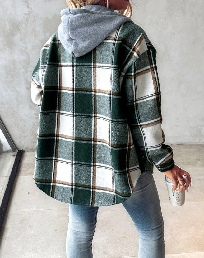 Valenzora | Checkered hooded jacket