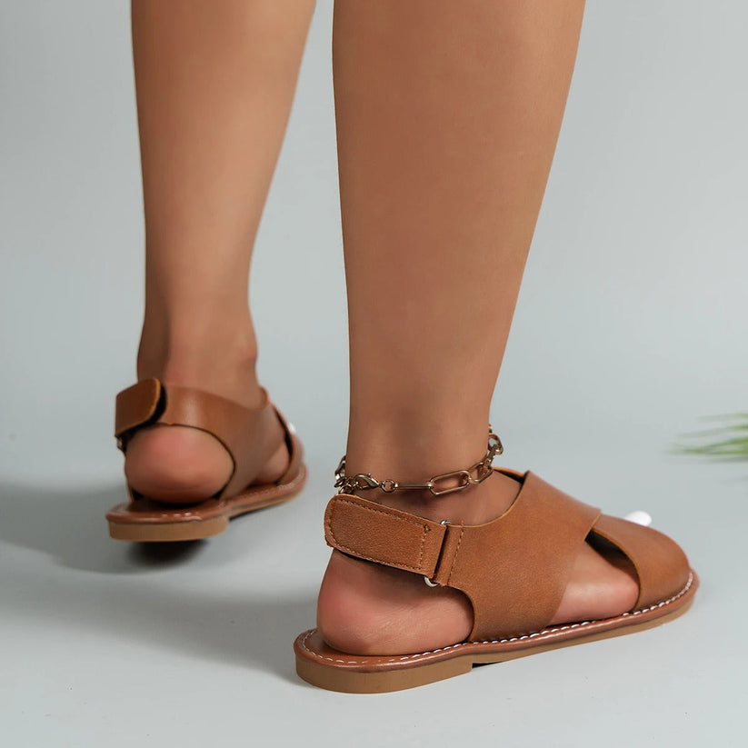 Valenzora | Damen-Ledersandalen mit Schnalle