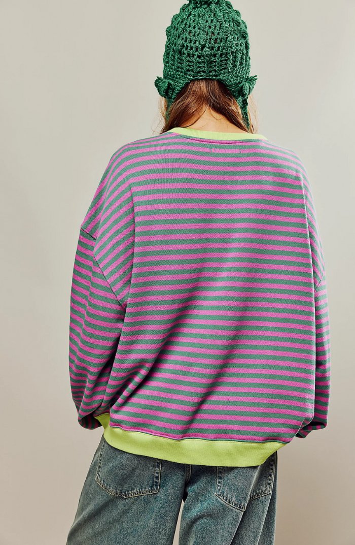 Valenzora | Gestreifter Plus-Size-Pullover