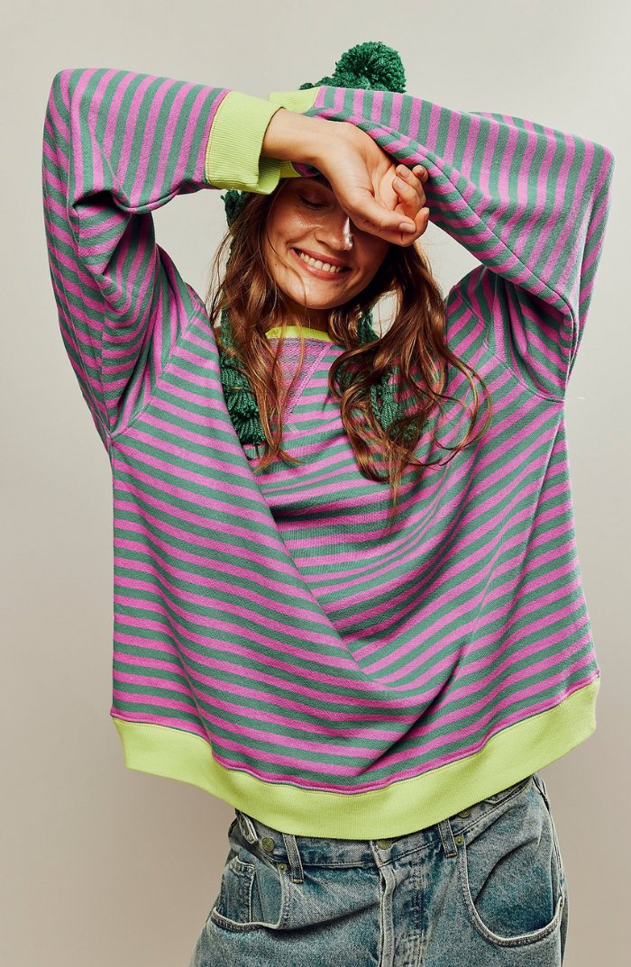 Valenzora | Gestreifter Plus-Size-Pullover