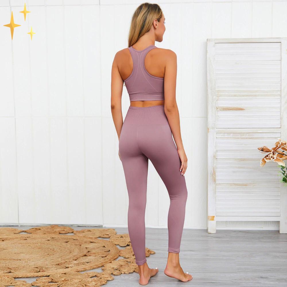Valenzora | Colorful, stylish two-piece sports set: Seamless leggings and sports bra set
