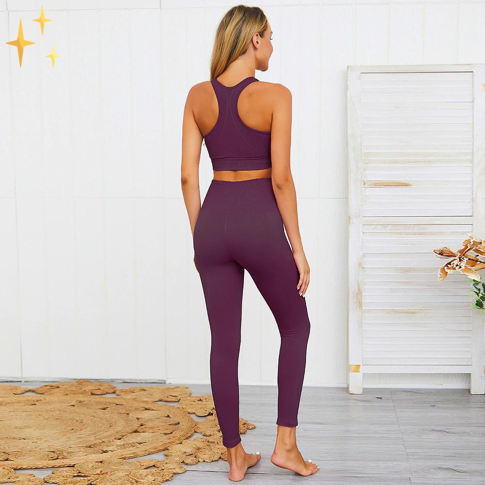 Valenzora | Colorful, stylish two-piece sports set: Seamless leggings and sports bra set