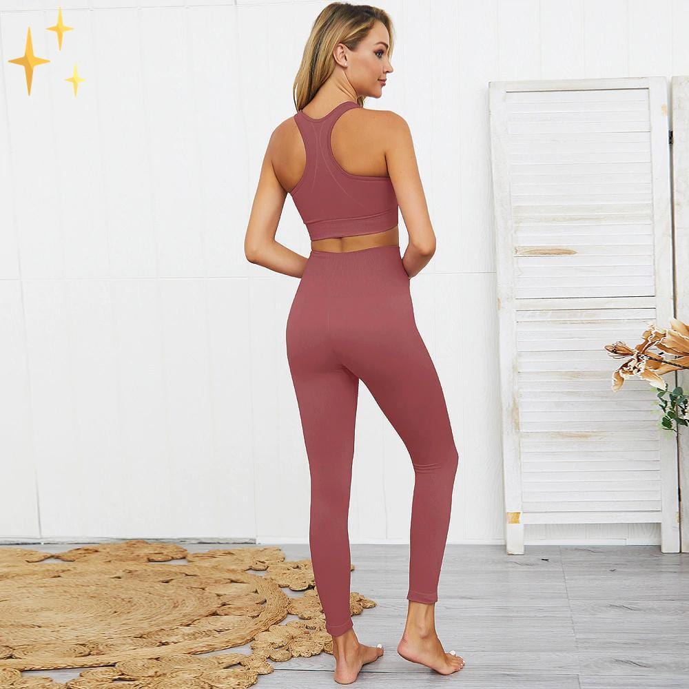 Valenzora | Colorful, stylish two-piece sports set: Seamless leggings and sports bra set