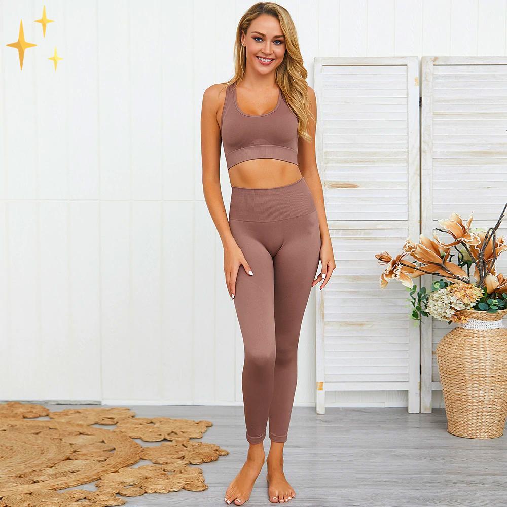 Valenzora | Colorful, stylish two-piece sports set: Seamless leggings and sports bra set