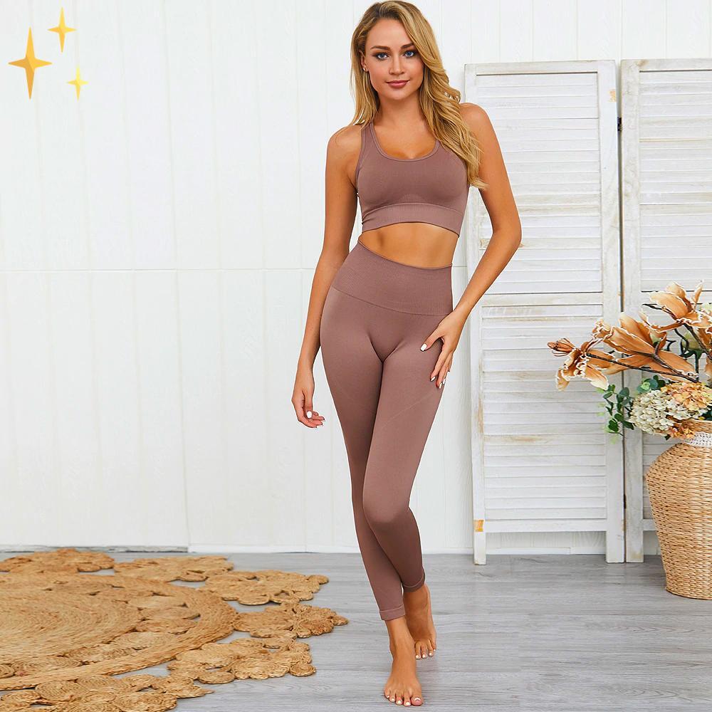 Valenzora | Colorful, stylish two-piece sports set: Seamless leggings and sports bra set