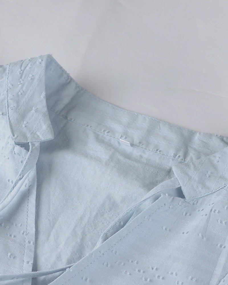Valenzora | Relaxed boho shirt dress with V-neck for women