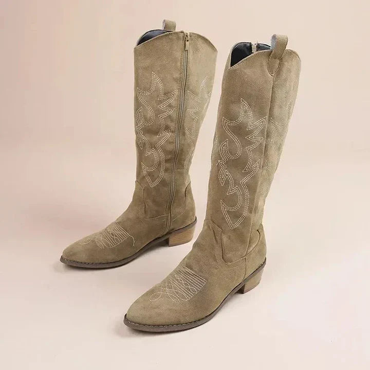 Valenzora | Cowboy Embroidery for Women Low Heel