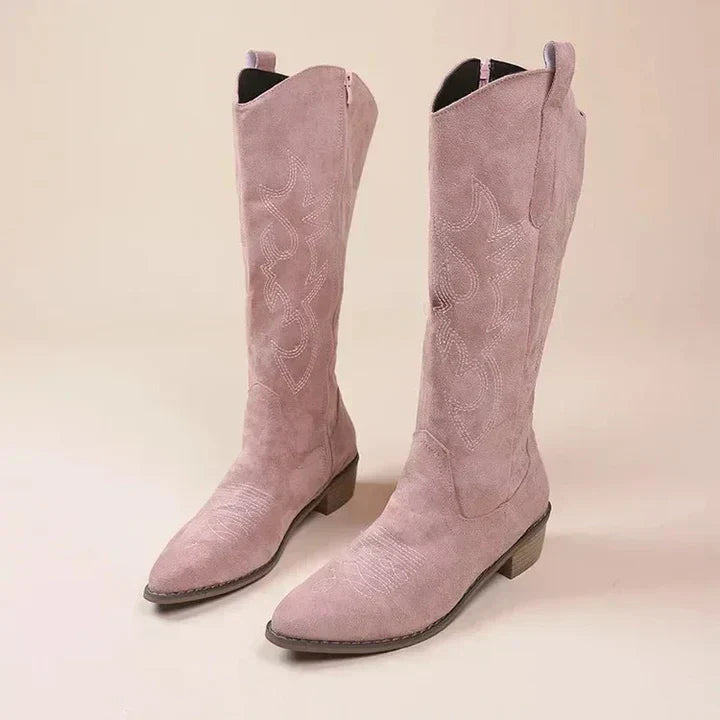 Valenzora | Cowboy Embroidery for Women Low Heel