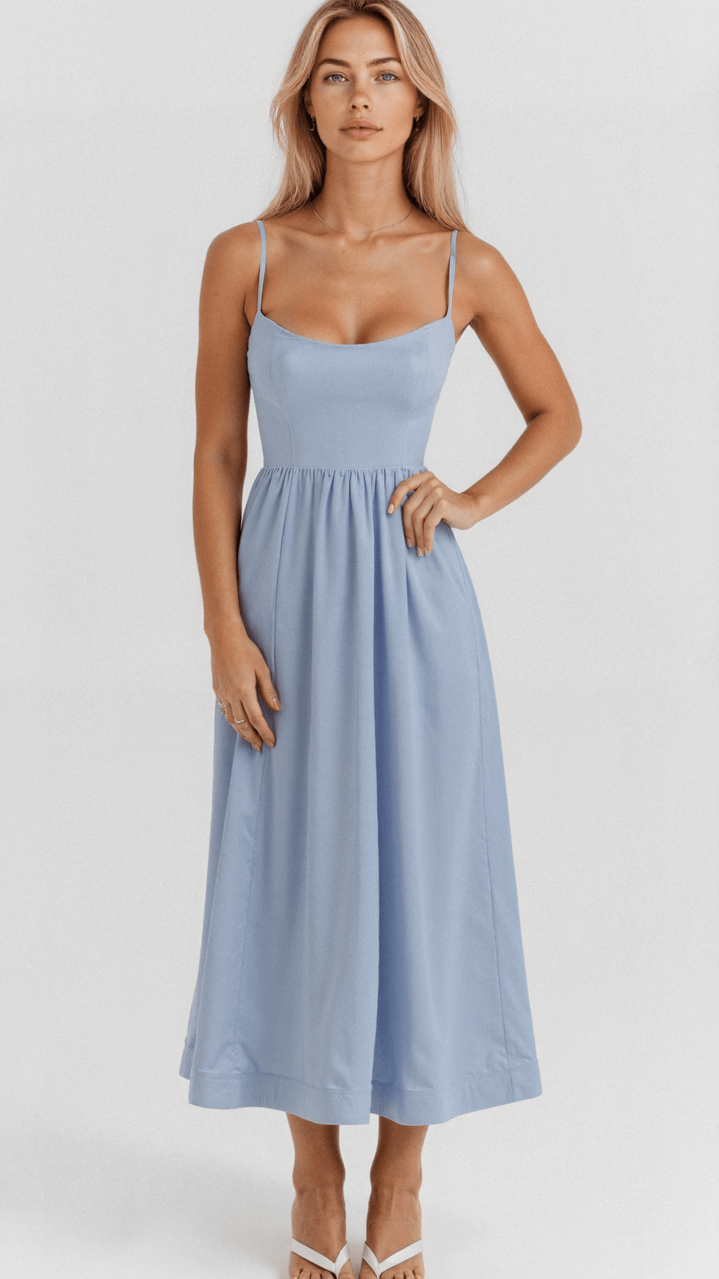Valenzora | Elegant sleeveless midi dress for women