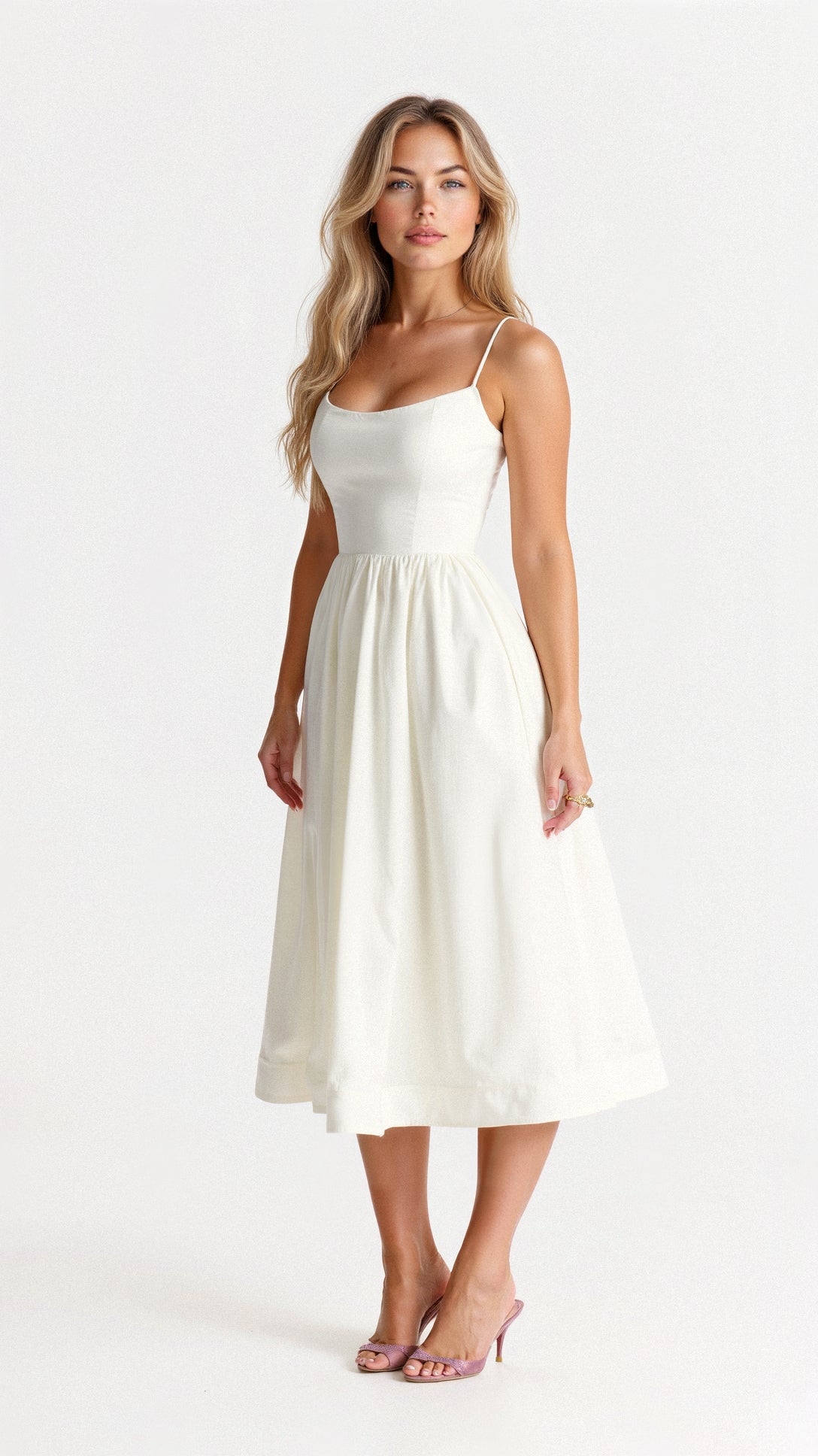 Valenzora | Elegant sleeveless midi dress for women