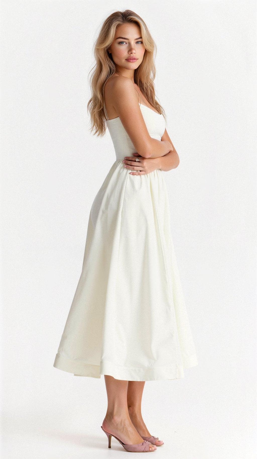 Valenzora | Elegant sleeveless midi dress for women