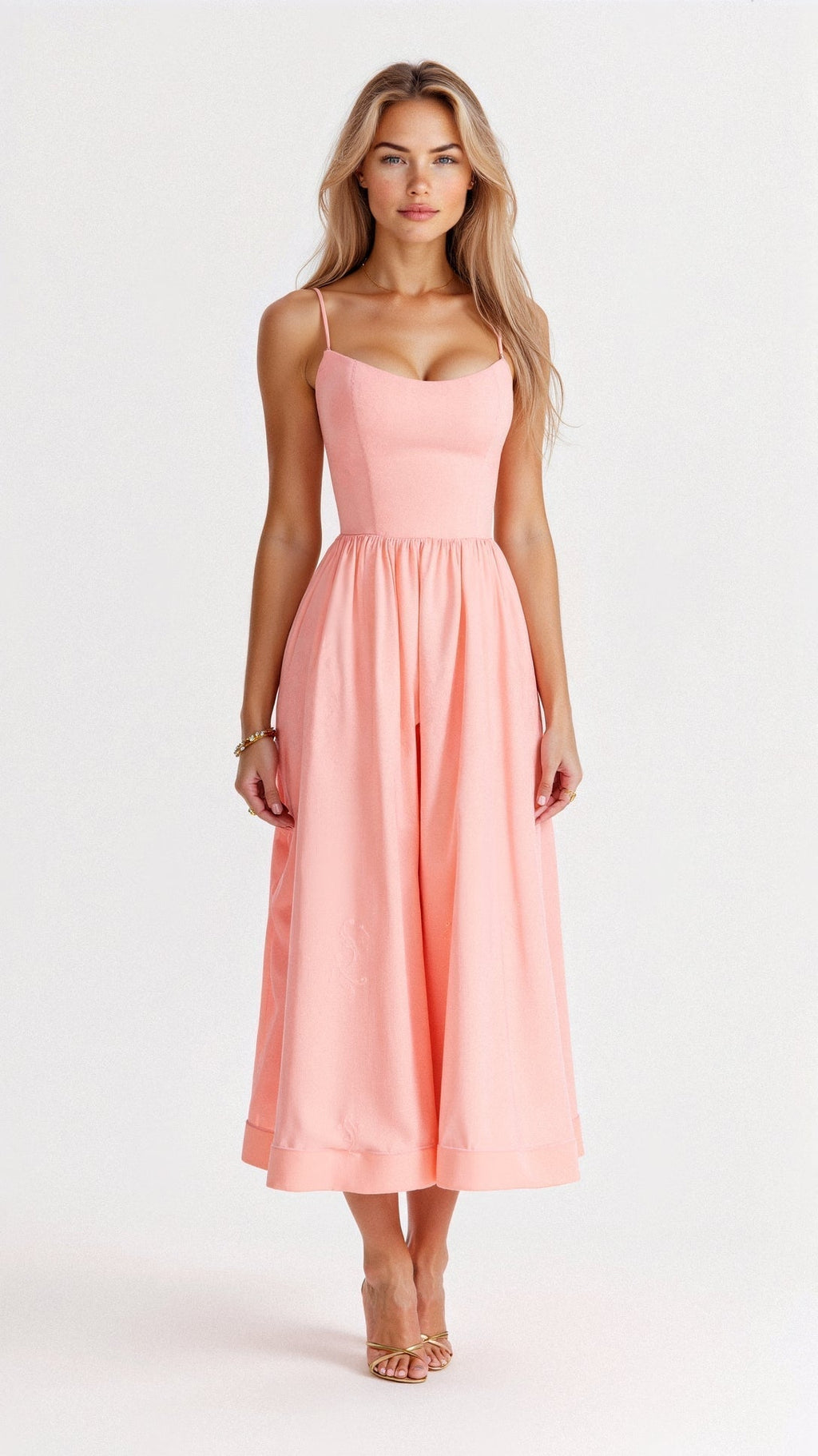 Valenzora | Elegant sleeveless midi dress for women