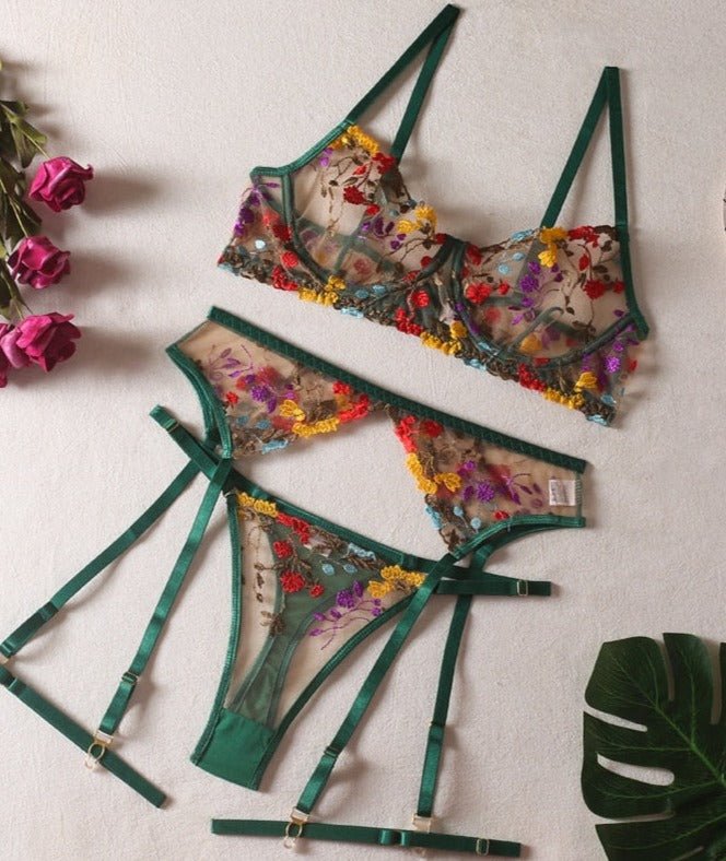 Valenzora | 3-teiliges französisches Lingerie-Set für sinnliche Eleganz
