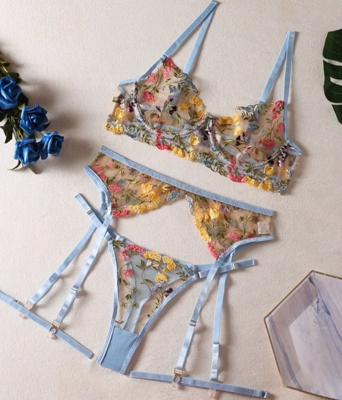 Valenzora | 3-teiliges französisches Lingerie-Set für sinnliche Eleganz