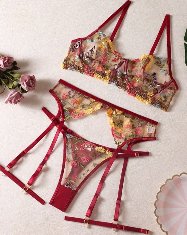 Valenzora | 3-teiliges französisches Lingerie-Set für sinnliche Eleganz