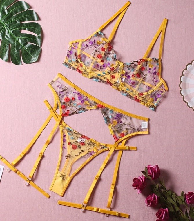 Valenzora | 3-teiliges französisches Lingerie-Set für sinnliche Eleganz