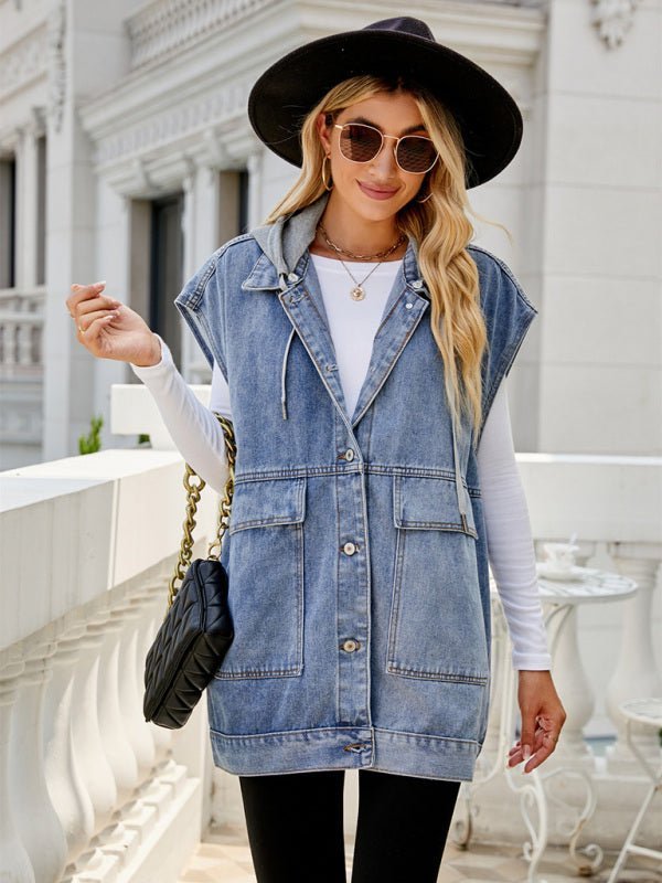 Valenzora | New denim vest, summer fashion trend, sleeveless denim vest